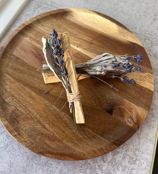 Mini Smudge Cluster, White Sage with Palo Santo and Lavender
