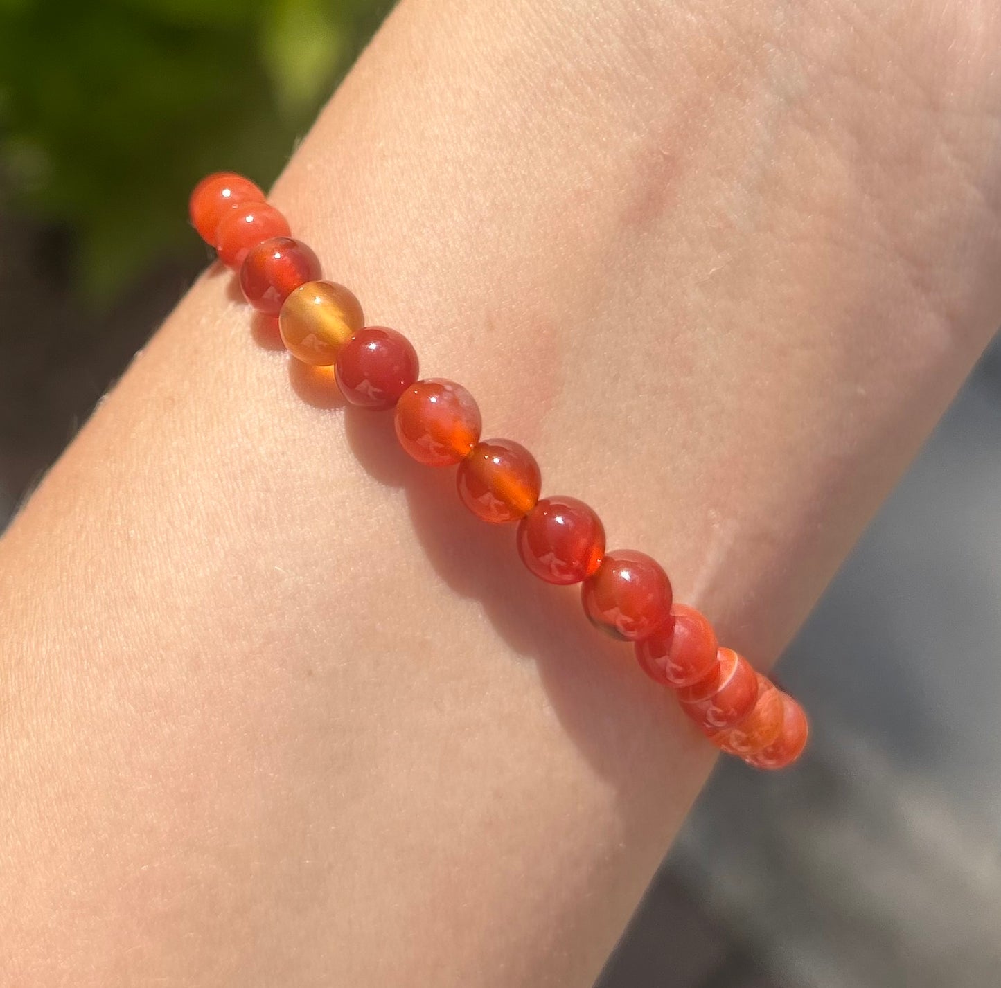 Carnelian Crystal Beaded Bracelet