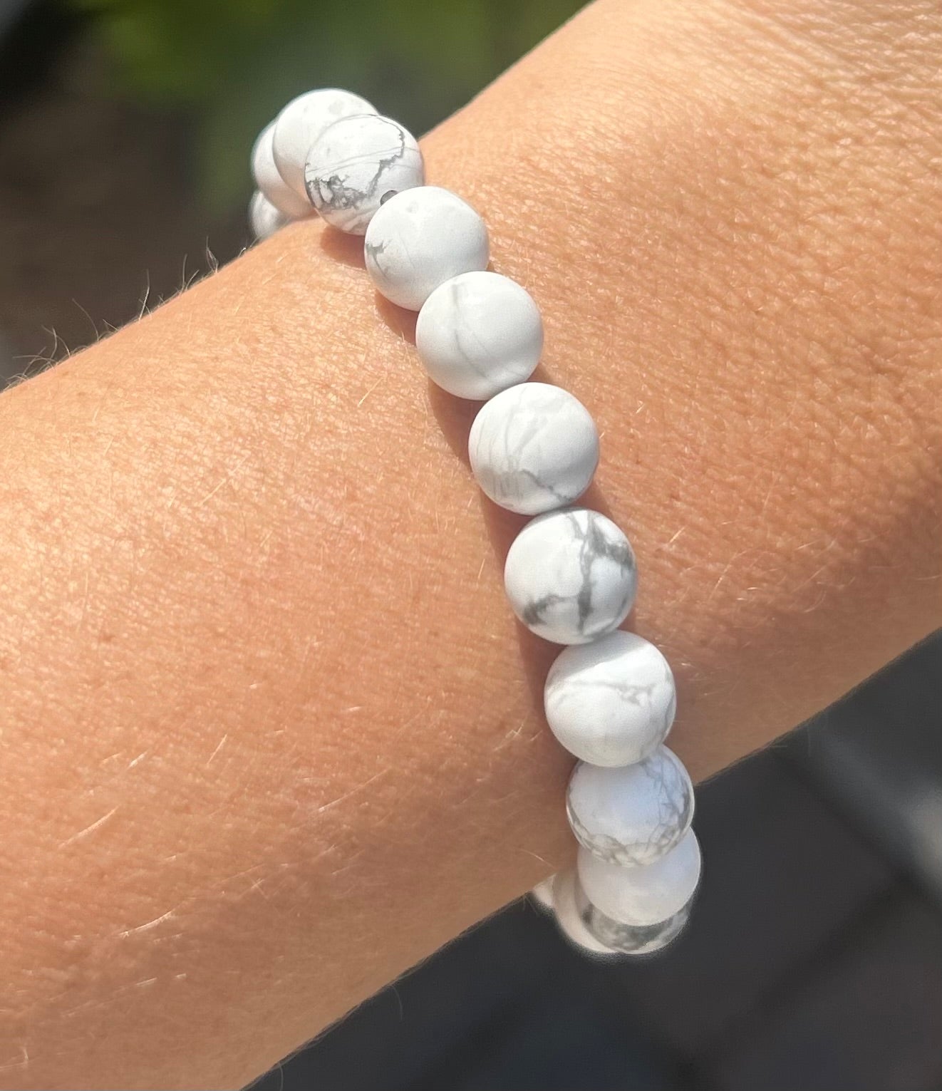 Howlite Beaded Crystal Bracelet