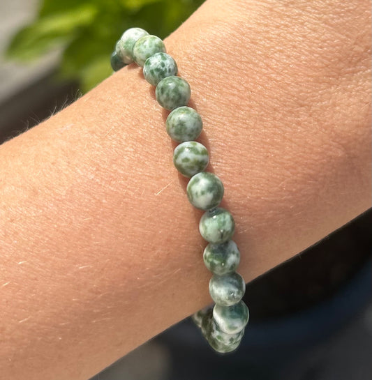 Tree Agate Crystal Beaded Bracelet