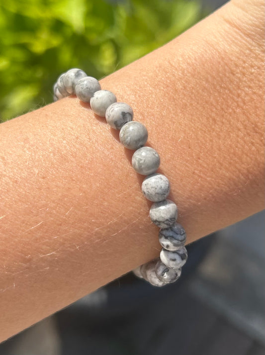 Picasso Jasper Crystal Beaded Bracelet