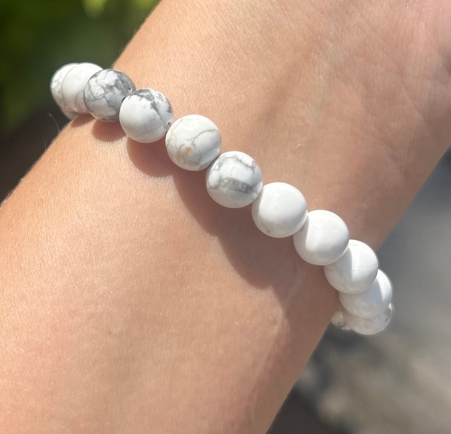 Howlite Beaded Crystal Bracelet