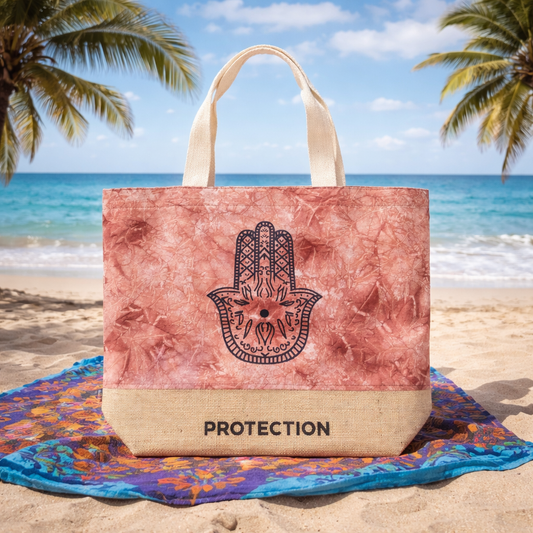 All Natural Bag - Terracotta Stonewash - Hamsa - Protection