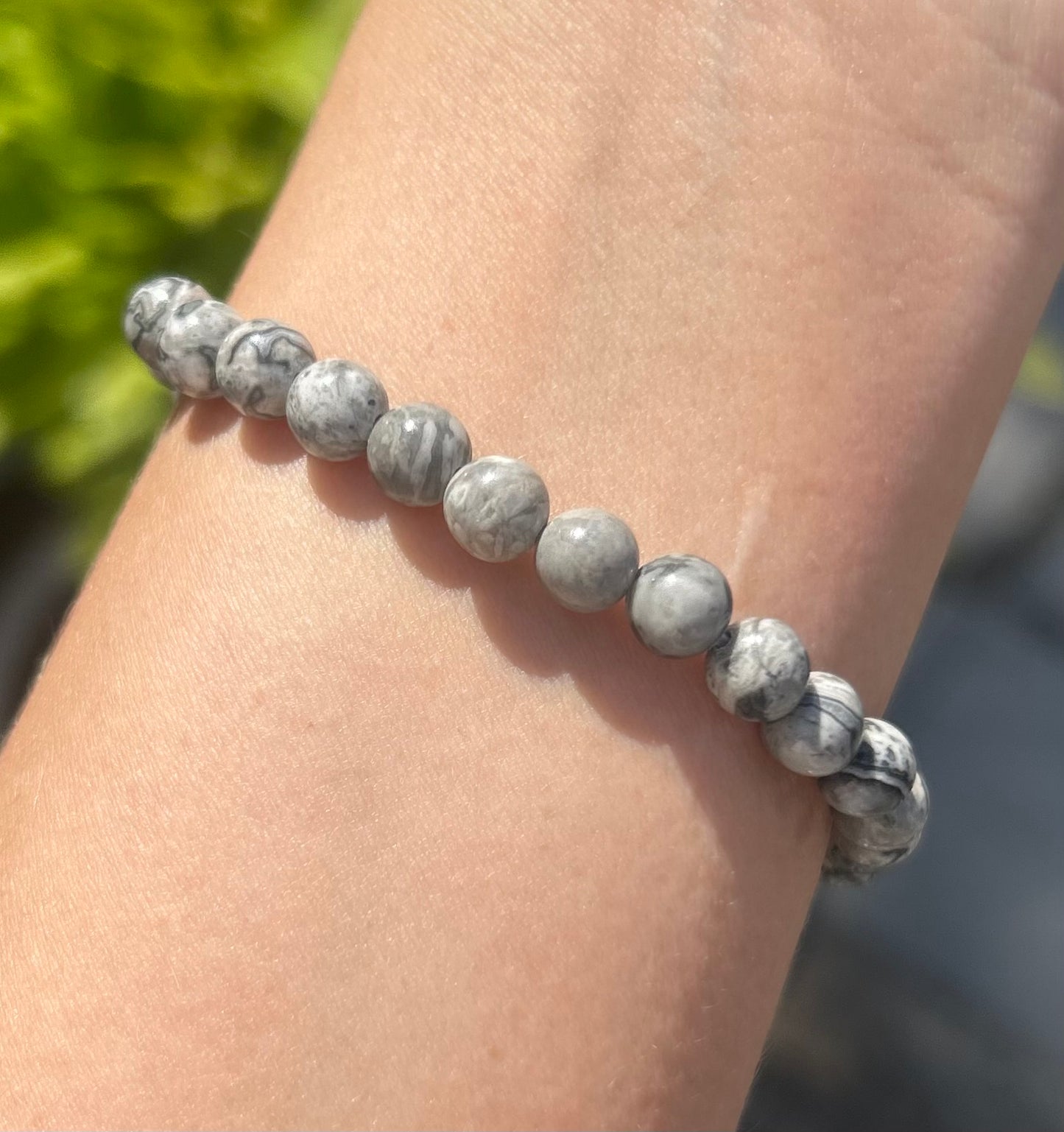 Picasso Jasper Crystal Beaded Bracelet