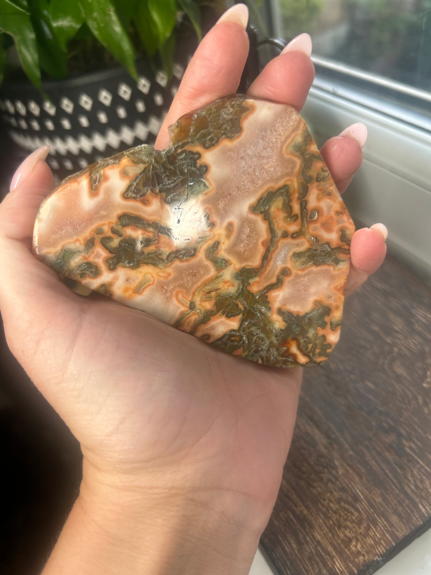 Moss Agate Crystal Slab