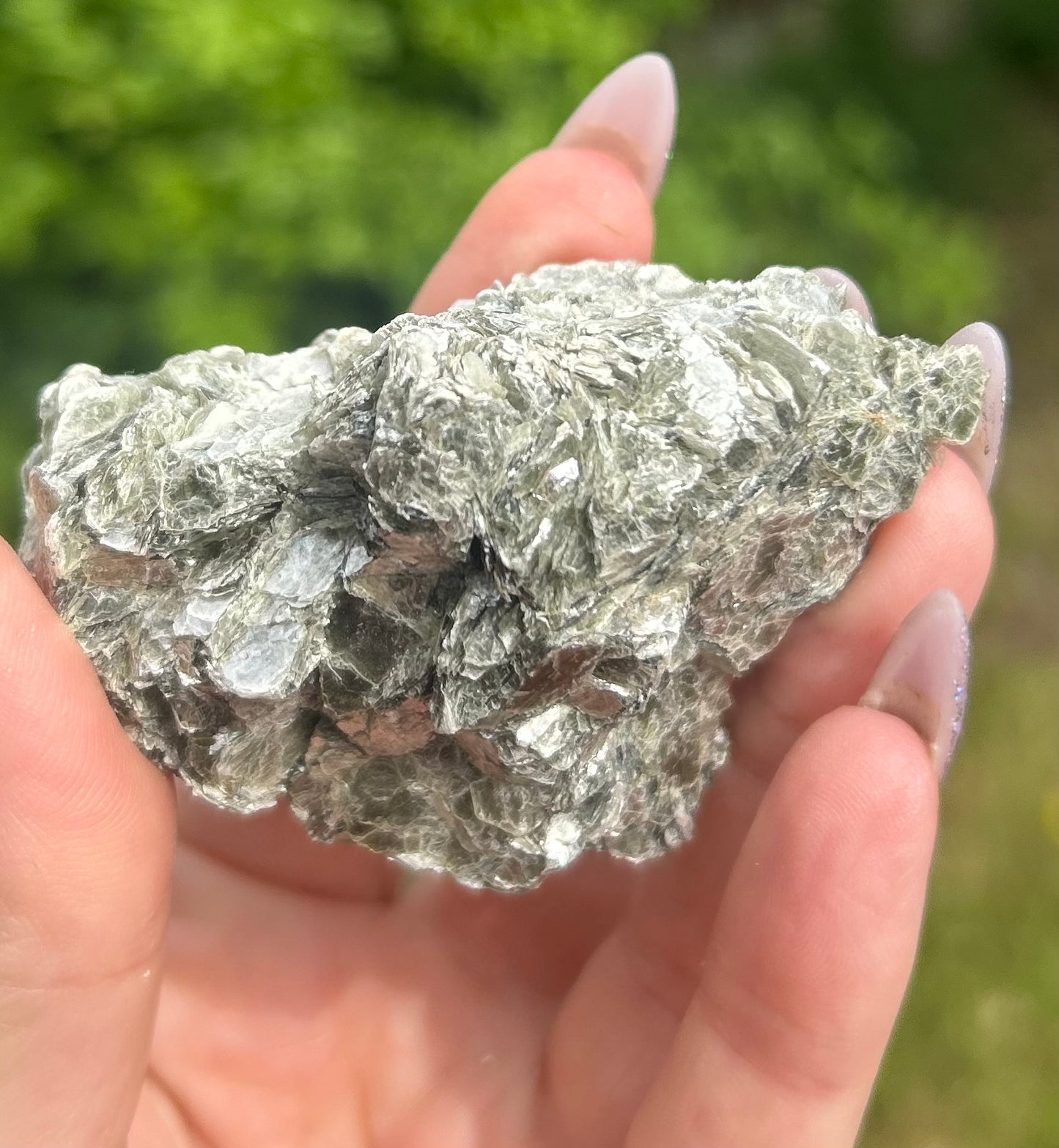 Green Shiny Mica Raw Piece