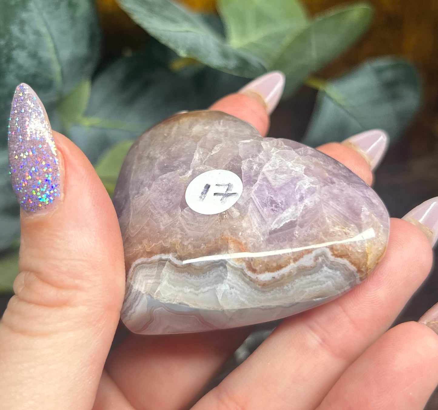 Amethyst Agate Heart