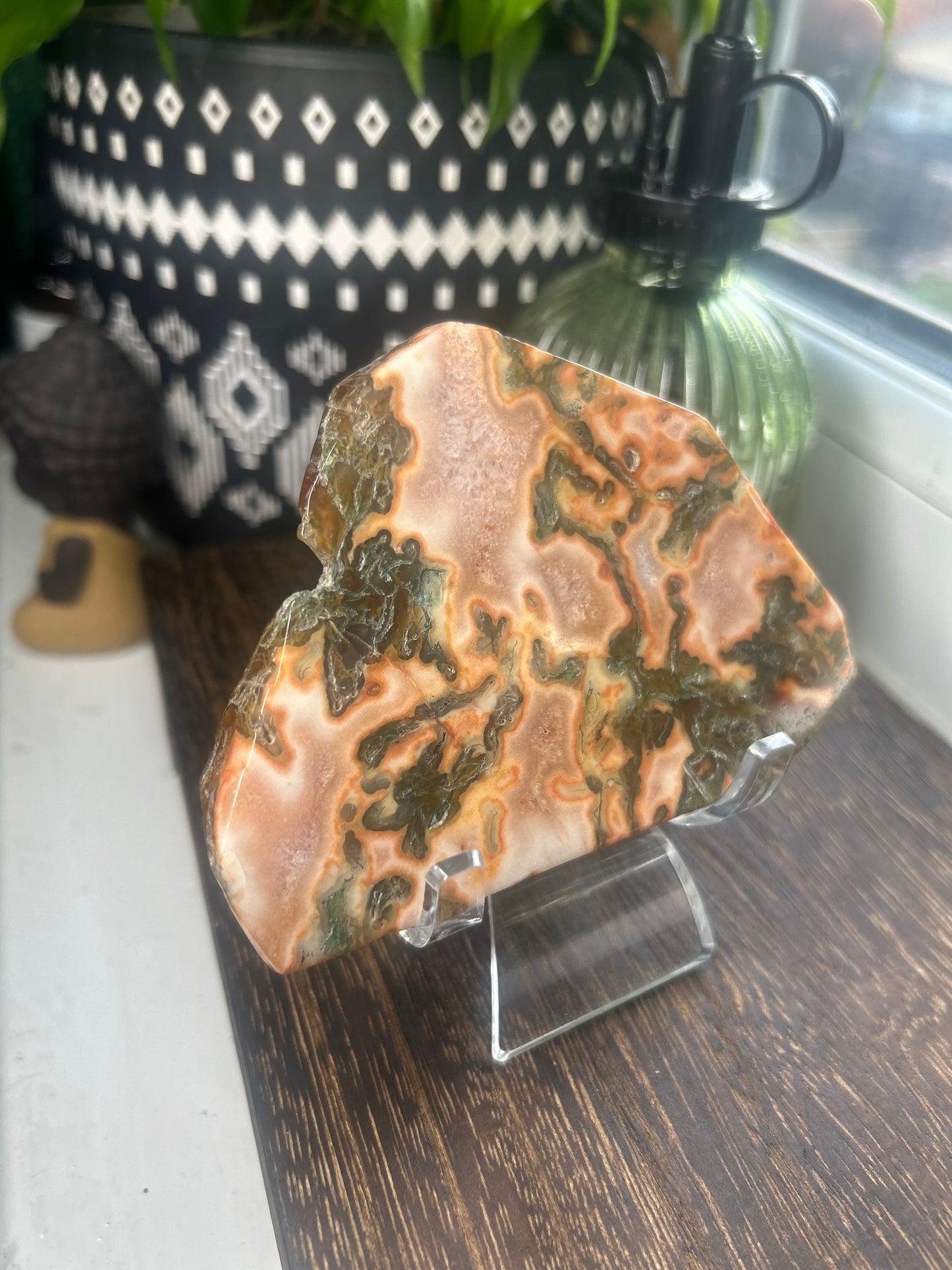 Moss Agate Crystal Slab