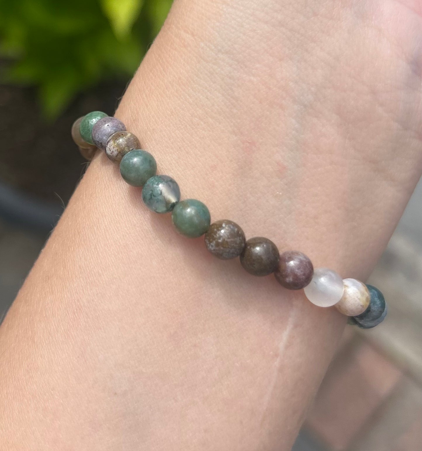 Ocean Jasper Crystal Beaded Bracelet