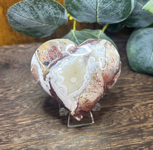 Mexican Crazy Lace Agate Heart