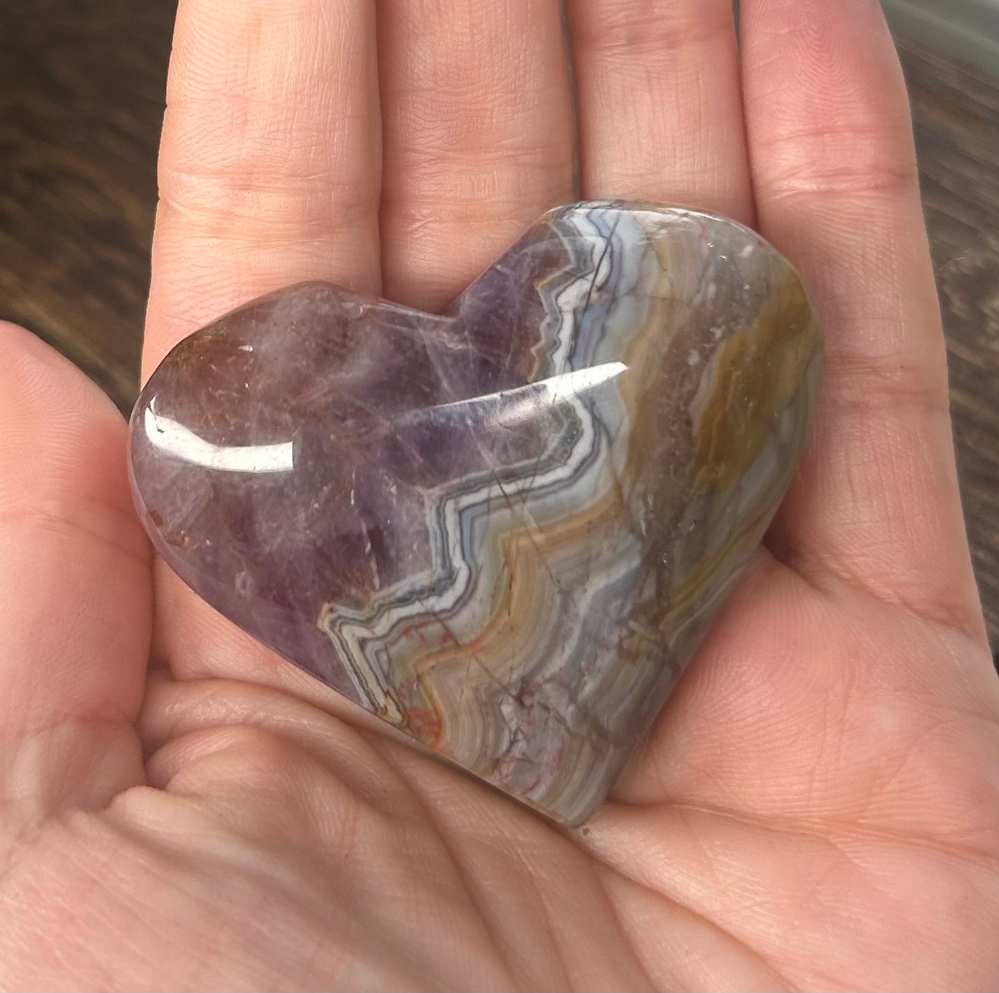 Amethyst Agate Heart
