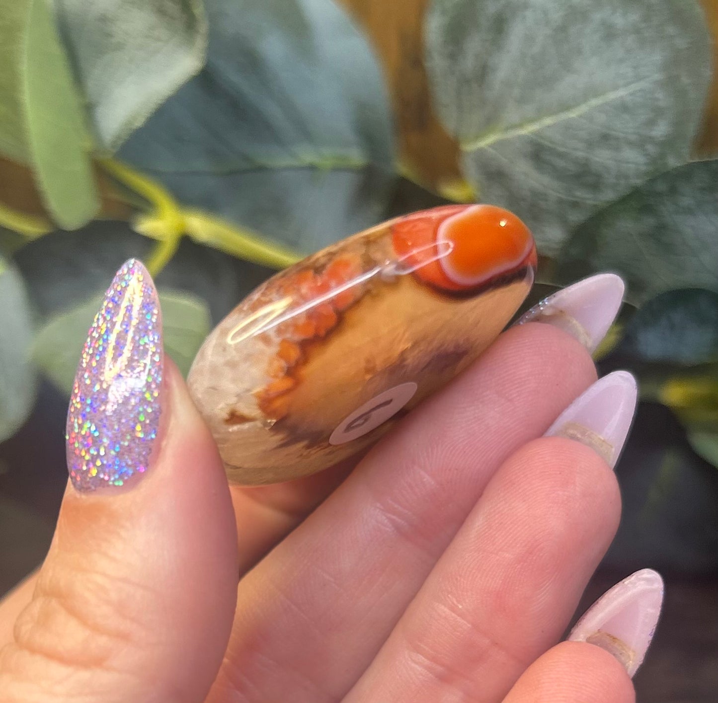 Carnelian Agate Banded Crystal Heart