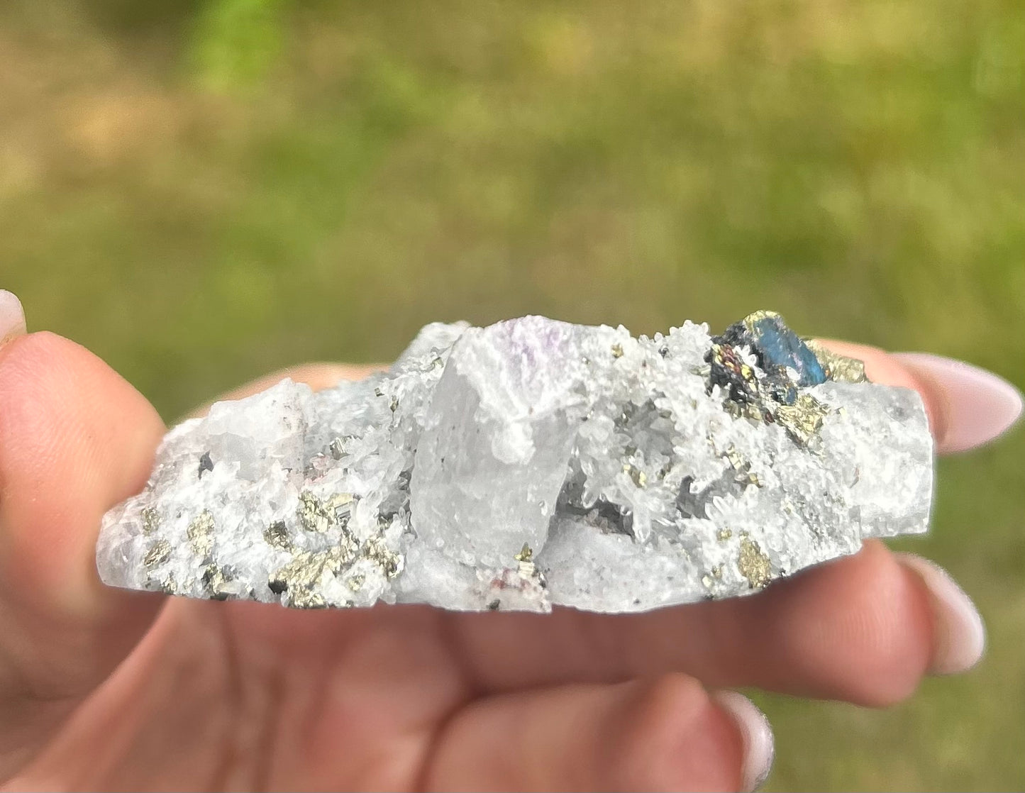 Quartz, Red Quartz, Pyrite, Galena and A Touch of Purple Fluorite