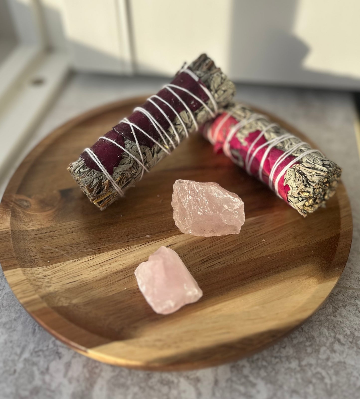 Pink Petals & White Sage Smudge Stick
