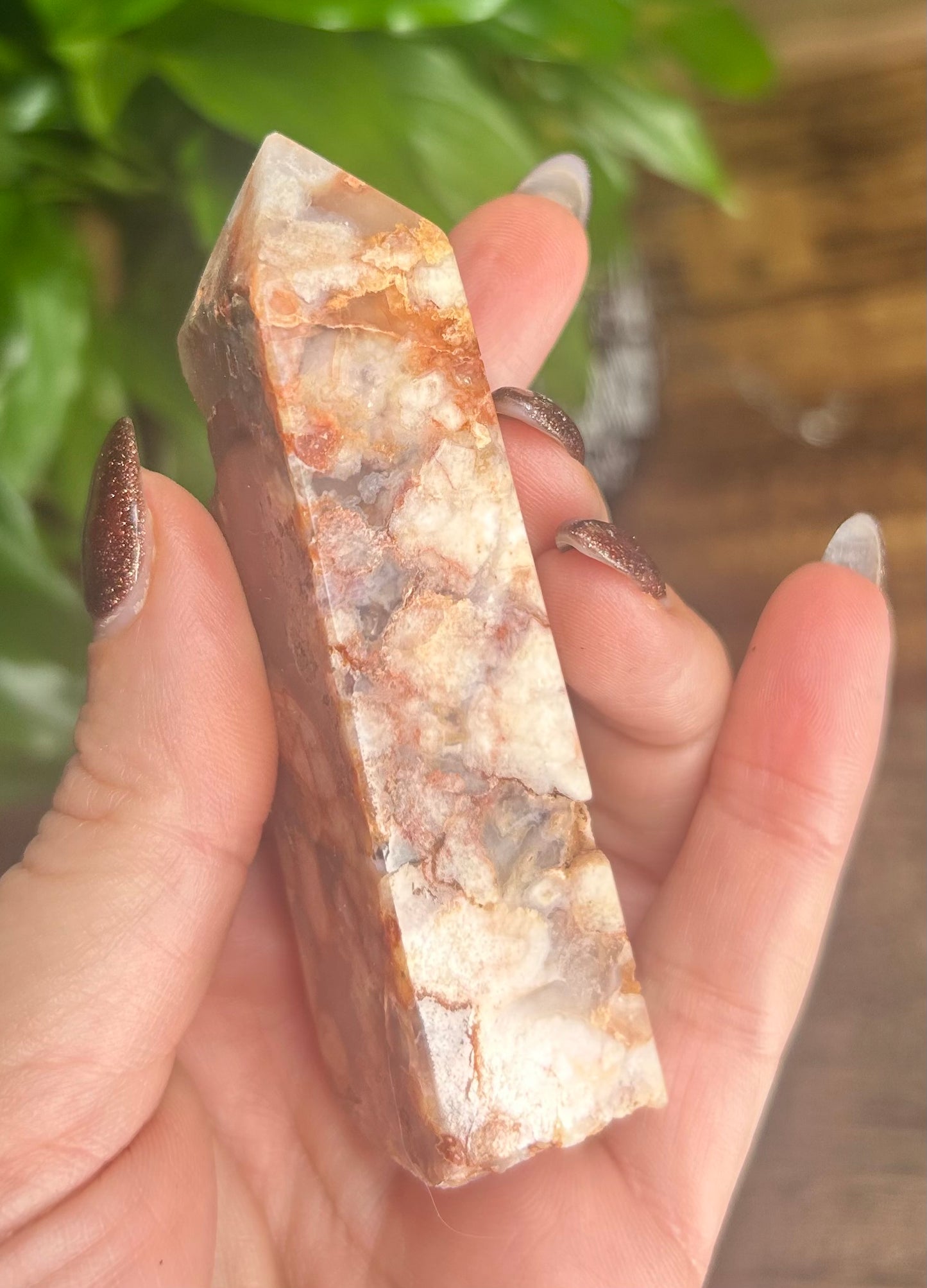 Flower Agate Crystal Tower (tip not perfect)