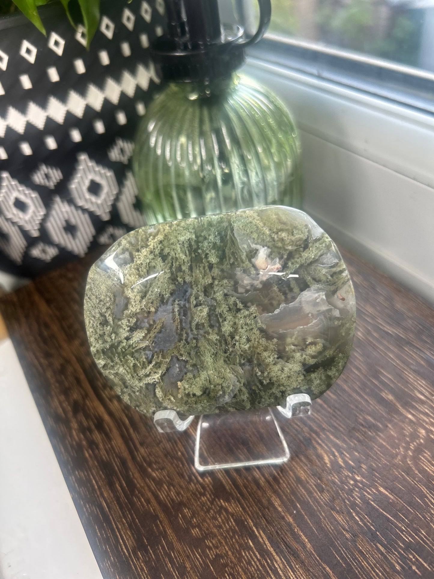 Moss Agate Large Palm Stine Slab