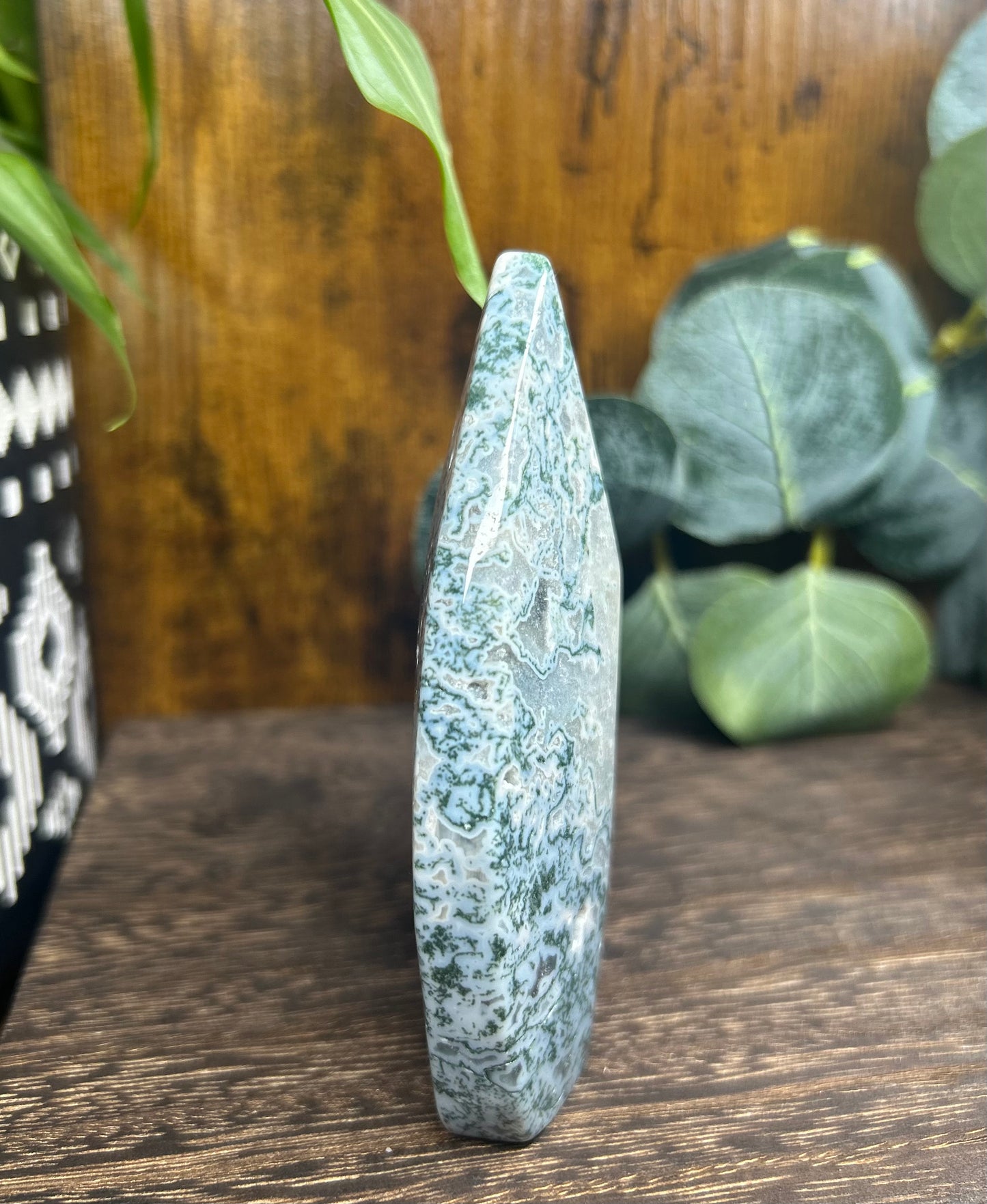 Blue Moss Agate Teardrop / Flame