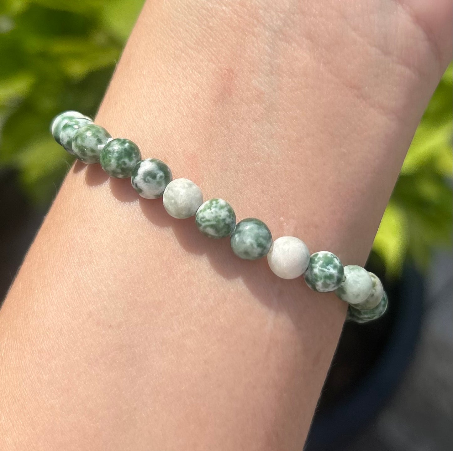 Tree Agate Crystal Beaded Bracelet