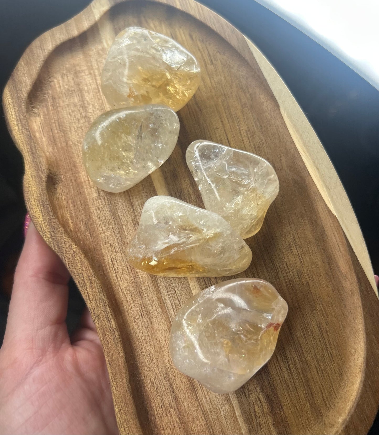 Large Crackle Citrine Tumble Stone
