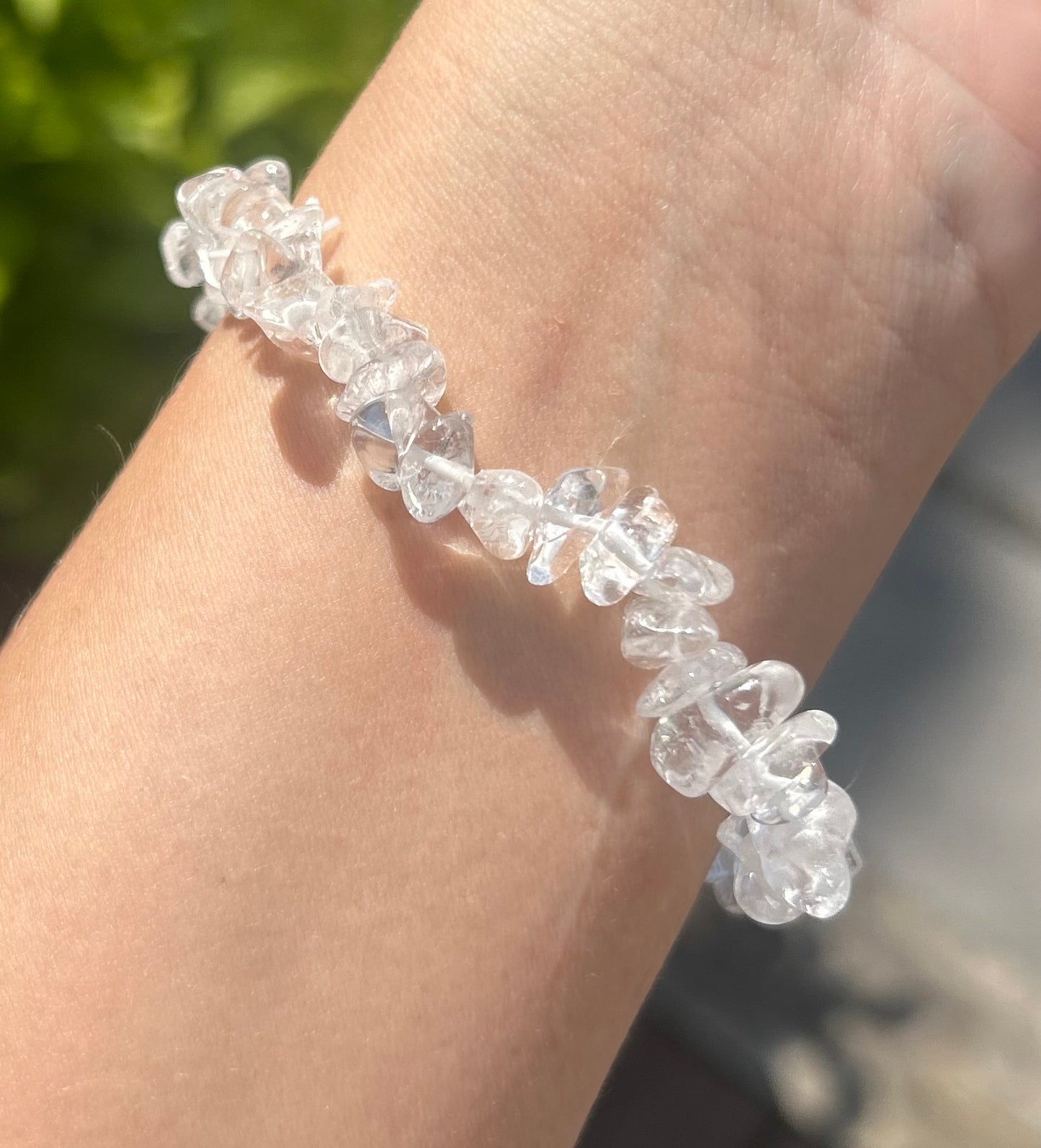 Clear Quartz Crystal Chip Bracelet