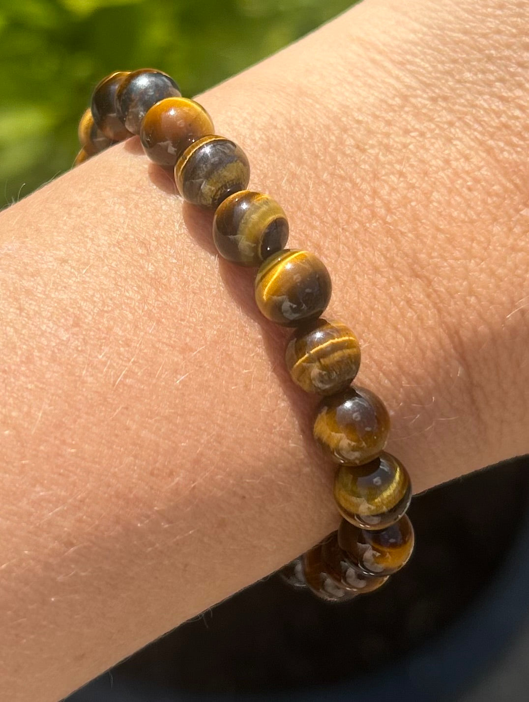 Tigers Eye Beaded Crystal Bracelet