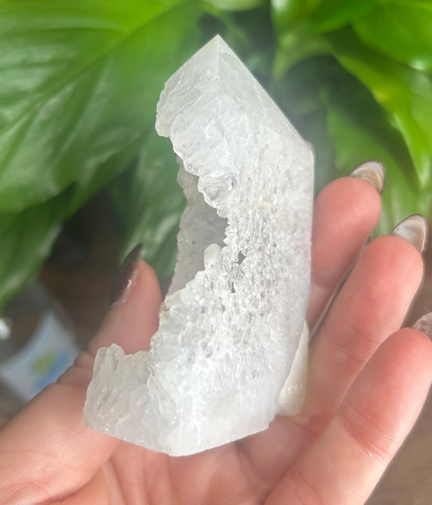 Agate Druzy Quartz Crystal Tower