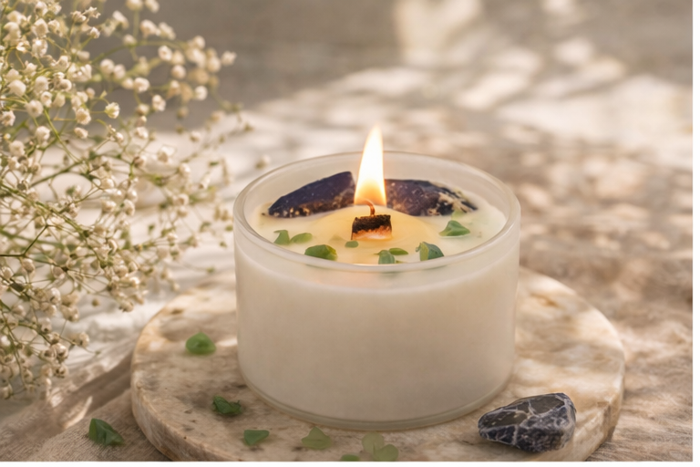 Chakra Crystal Candles - Throat Chakra