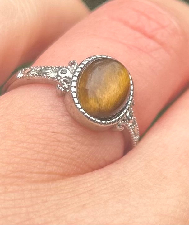 Tigers Eye Crystal Ring