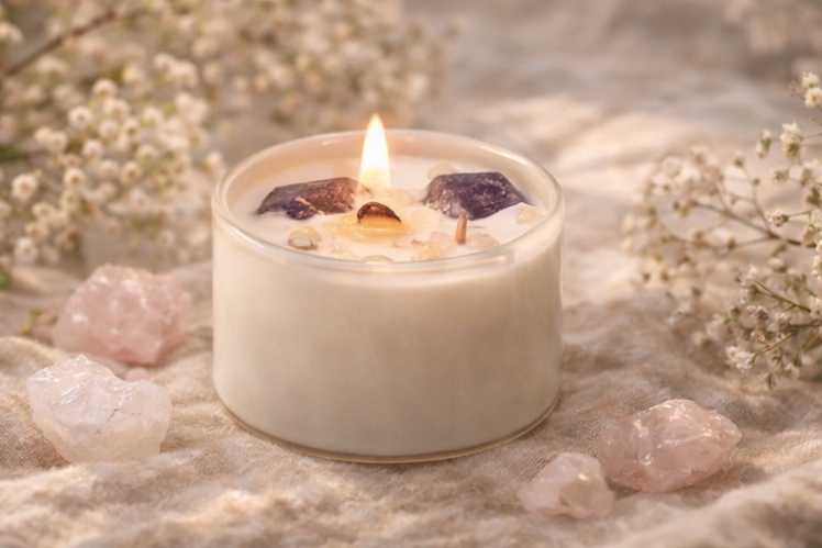 Chakra Crystal Candles - Third Eye Chakra