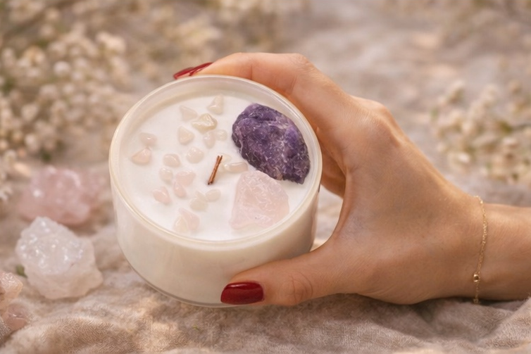 Chakra Crystal Candles - Third Eye Chakra