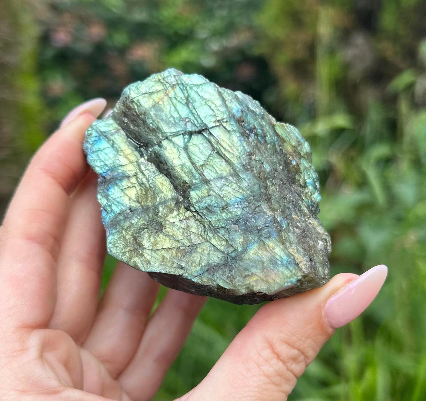 Large Green / Blue Labradorite Raw Crystal Stone