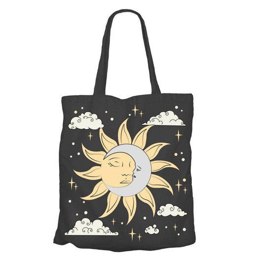 Tote Bag Recycled Cotton Sun and Moon 36 x 40cm