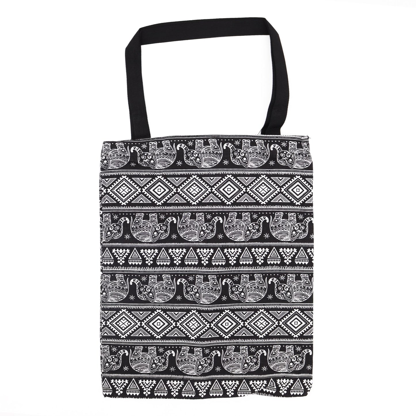 Classic Tote Zipper Bag Elephants Motiff