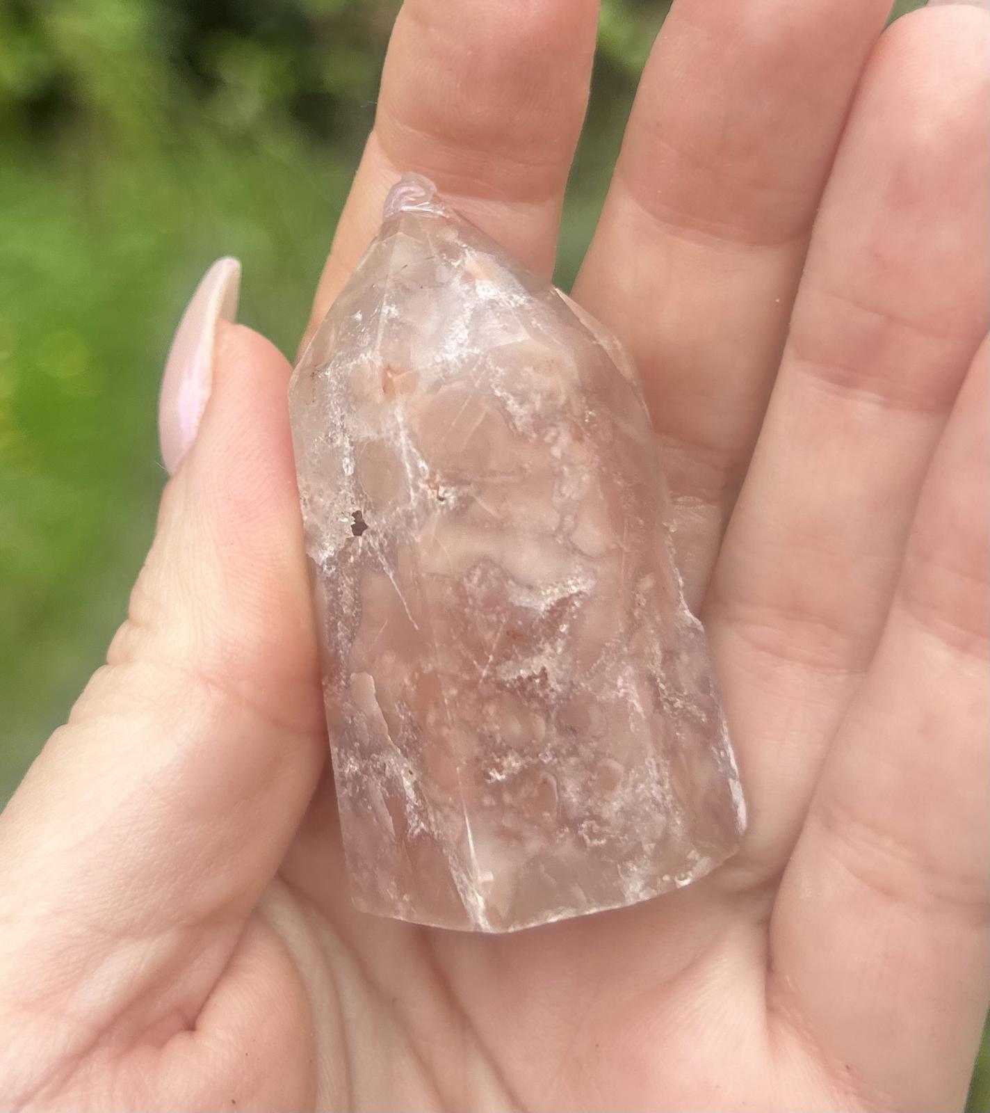 Pink Agate Small Druzy Tower