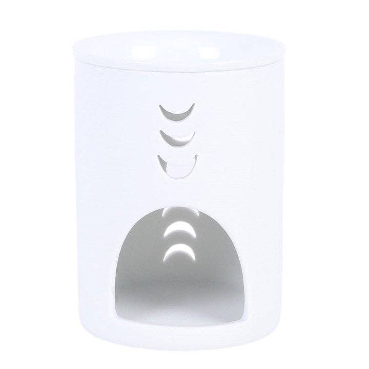 White Moon Phase Cut Out Oil Burner and Wax Warmer