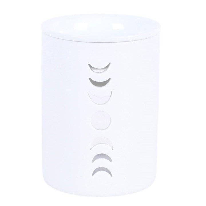 White Moon Phase Cut Out Oil Burner and Wax Warmer